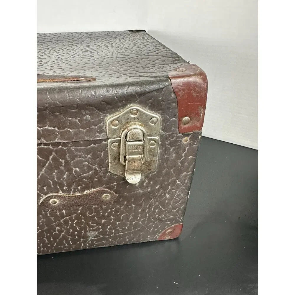 Antique Belber Luggage Trunk – 1920s-30s Wardrobe Trunk with Original Hardware